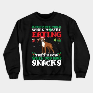 Christmas Dog Eating Snacks Crewneck Sweatshirt